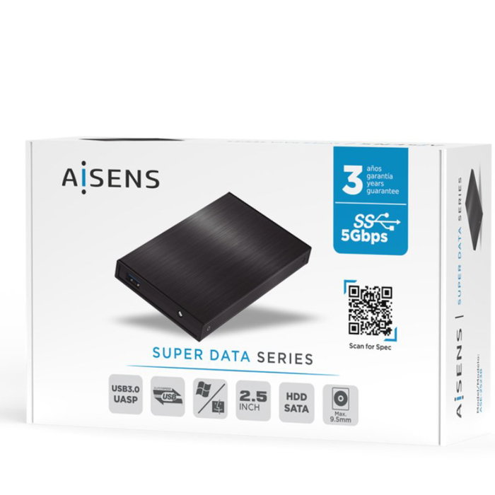 Aisens ASE-2523B Caja Externa 2,5 pulg SATA a USB 3.0, Negra Aisens ASE-2523B Caja Externa 2,5 pulg SATA a USB 3.0, Negra